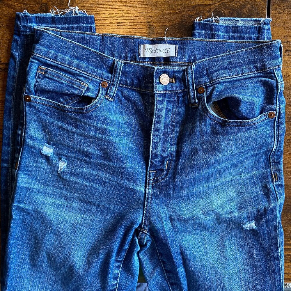 Madewell 9" High-Rise Skinny Jeans Size 28 Blue Wash Raw Hem